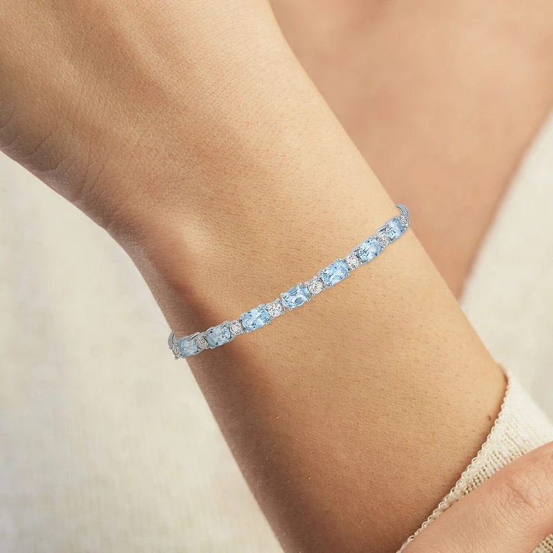 Gemstone Sterling Silver Bolo Bracelet
