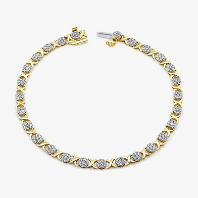 Diamond Blossom (G / Si2) Womens 1 CT. T.W. Lab Grown White Diamond 10K Gold 7 Inch Tennis Bracelet
