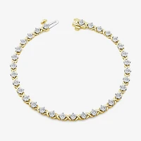 (I1/ I) Womens 1 CT. T.W. Lab Grown White Diamond 10K Gold 7.25 Inch Tennis Bracelet