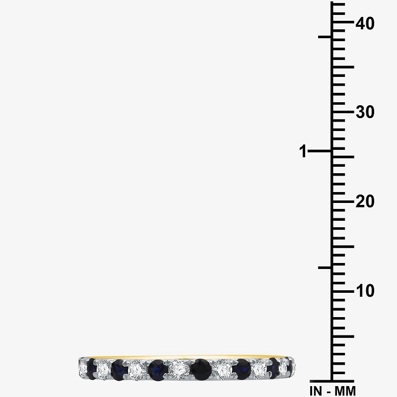 I Said Yes (H-I / I1) Womens 1/4 CT. T.W. Lab Created Blue Sapphire Sterling Silver Wedding Band