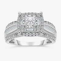 (I / I1) Womens 1 CT. T.W. Lab Grown White Diamond 10K Gold Side Stone Engagement Ring