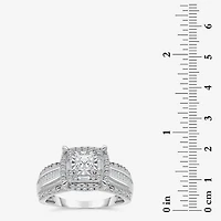 (I / I1) Womens 1 CT. T.W. Lab Grown White Diamond 10K Gold Side Stone Engagement Ring