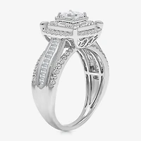 (I / I1) Womens 1 CT. T.W. Lab Grown White Diamond 10K Gold Side Stone Engagement Ring