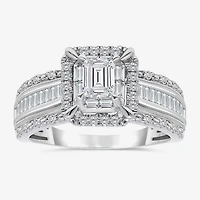 (I / I1) Womens 1 CT. T.W. Lab Grown White Diamond 10K Gold Side Stone Engagement Ring