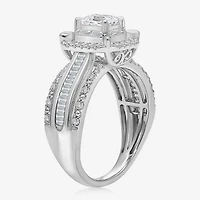 (I / I1) Womens 1 CT. T.W. Lab Grown White Diamond 10K Gold Side Stone Engagement Ring