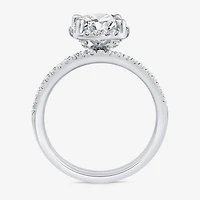 Signature By Modern Bride Womens 2 CT. T.W. Lab Grown White Diamond 10K Gold Round Side Stone Halo Bridal Set