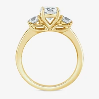 Love Lives Forever (G / Si1-Si2) Womens 2 CT. T.W. Lab Grown White Diamond 10K Gold Round Side Stone 3-Stone Engagement Ring
