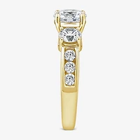 Love Lives Forever (G / Si1-Si2) Womens 3 CT. T.W. Lab Grown White Diamond 10K Gold Round Side Stone 3-Stone Engagement Ring