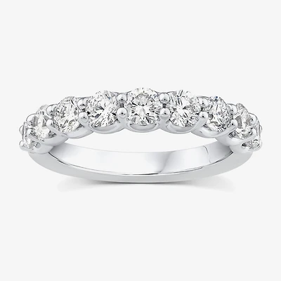 (G / Si1-Si2) Womens 5MM 1 1/2 CT. T.W. Lab Grown White Diamond 10K Gold Anniversary Wedding Band