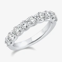 (G / Si1-Si2) Womens 5MM 1 1/2 CT. T.W. Lab Grown White Diamond 10K Gold Anniversary Wedding Band