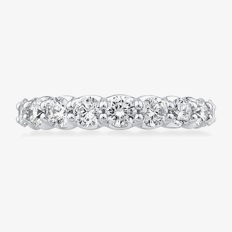 (G / Si1-Si2) Womens 5MM 1 1/2 CT. T.W. Lab Grown White Diamond 10K Gold Anniversary Wedding Band