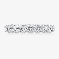 (G / Si1-Si2) Womens 5MM 1 1/2 CT. T.W. Lab Grown White Diamond 10K Gold Anniversary Wedding Band