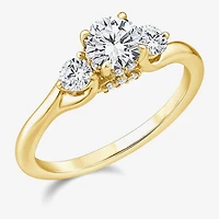 Love Lives Forever (G / Si1-Si2) Womens 1 CT. T.W. Lab Grown White Diamond 10K Gold Round 3-Stone Engagement Ring