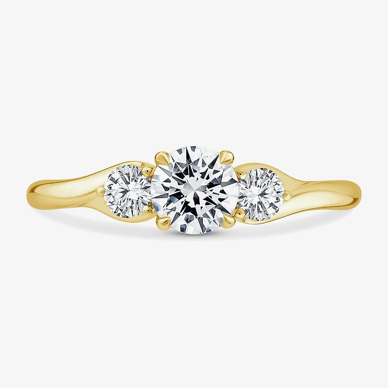 Love Lives Forever (G / Si1-Si2) Womens 1 CT. T.W. Lab Grown White Diamond 10K Gold Round 3-Stone Engagement Ring
