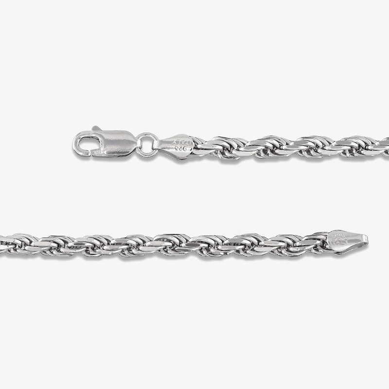 Made in Italy Unisex Adult Sterling Silver 24 Inch Rope Chain Necklace