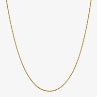 Made in Italy Mens 24K Gold Over Silver 24 Inch Rope Chain Necklace