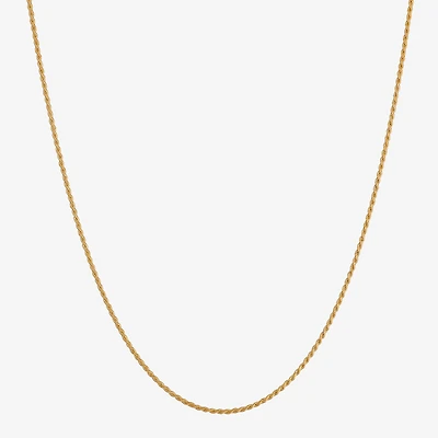 Made in Italy Womens 24K Gold Over Silver 16 Inch Rope Chain Necklace