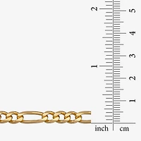 Made in Italy Mens 24K Gold Over Silver 24 Inch Figaro Chain Necklace