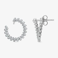 (I1/ I) Womens 1/2 CT. T.W. Lab Grown White Diamond Sterling Silver 14.7mm Circle Hoop Earrings