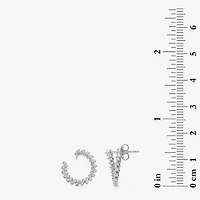 (I1/ I) Womens 1/2 CT. T.W. Lab Grown White Diamond Sterling Silver 14.7mm Circle Hoop Earrings