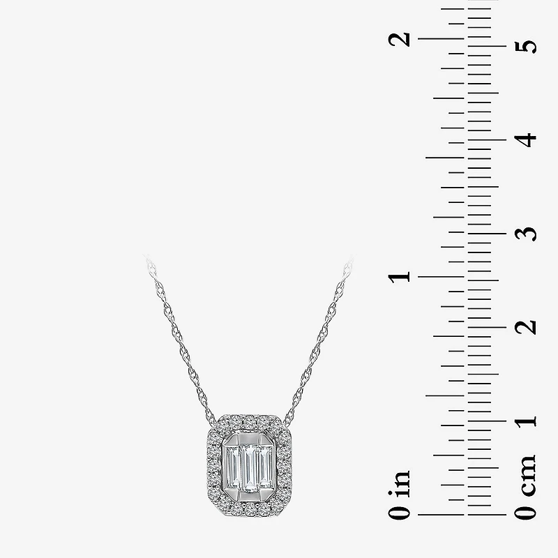 (I1/ I ) Womens 1/3 CT. T.W. Lab Grown White Diamond Sterling Silver 18 Inch Pendant Necklace