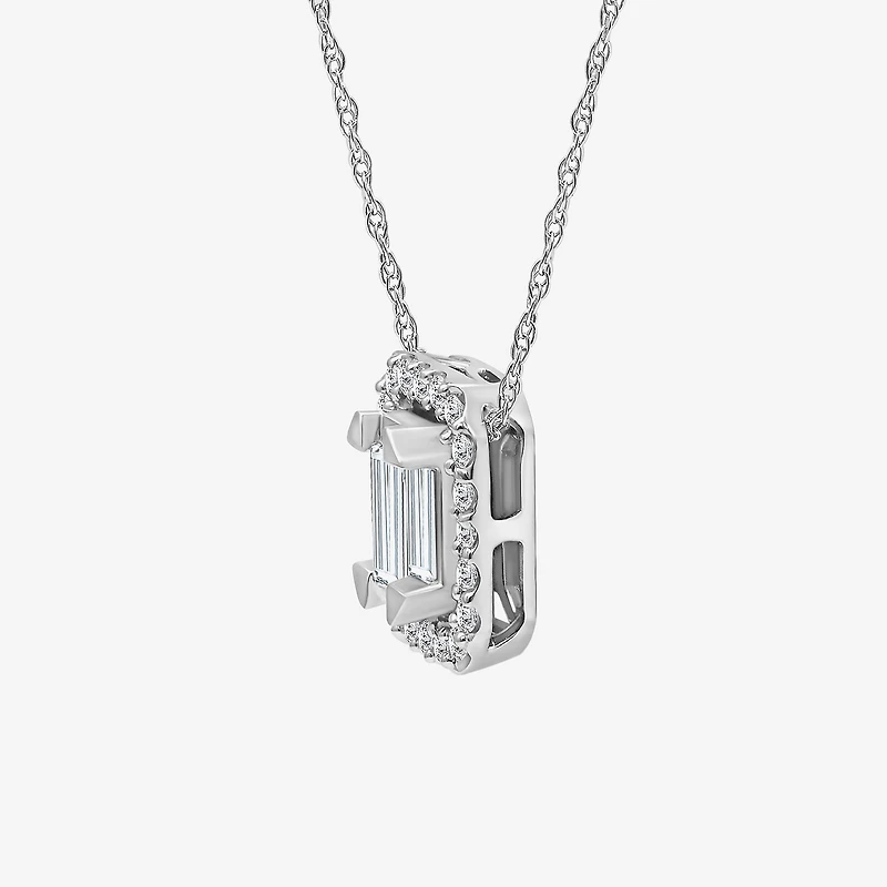 (I1/ I ) Womens 1/3 CT. T.W. Lab Grown White Diamond Sterling Silver 18 Inch Pendant Necklace