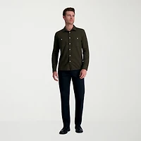 Haggar Wrinkle Free Performance Khaki Mens Comfort Waistband Straight Fit Flat Front Pant