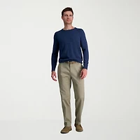 Haggar Wrinkle Free Performance Khaki Mens Classic Fit Flat Front Pant