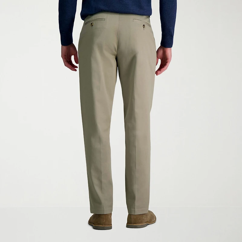 Haggar Wrinkle Free Performance Khaki Mens Classic Fit Flat Front Pant