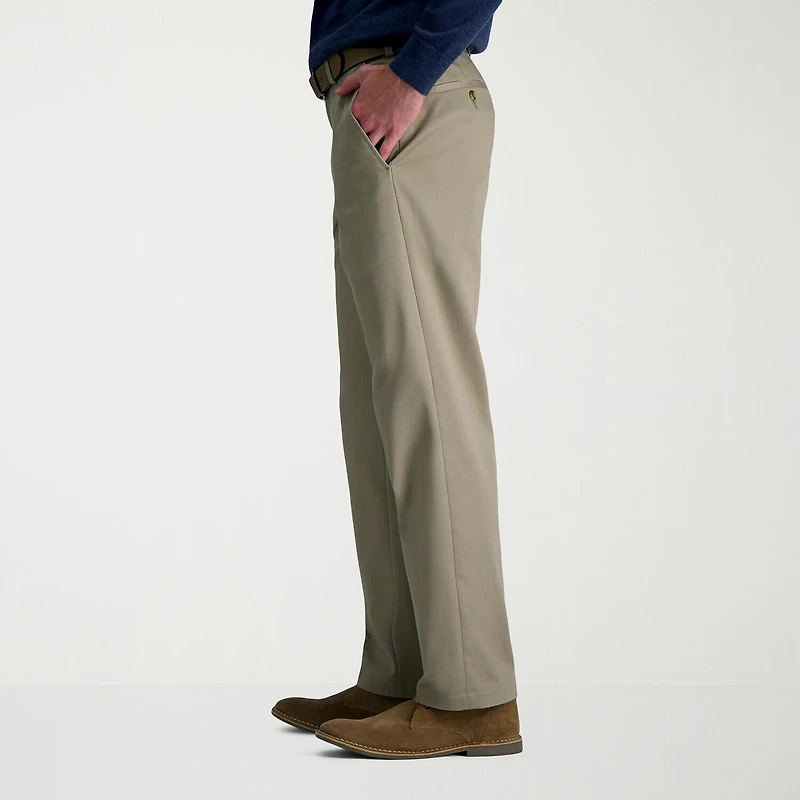 Haggar Wrinkle Free Performance Khaki Mens Classic Fit Flat Front Pant