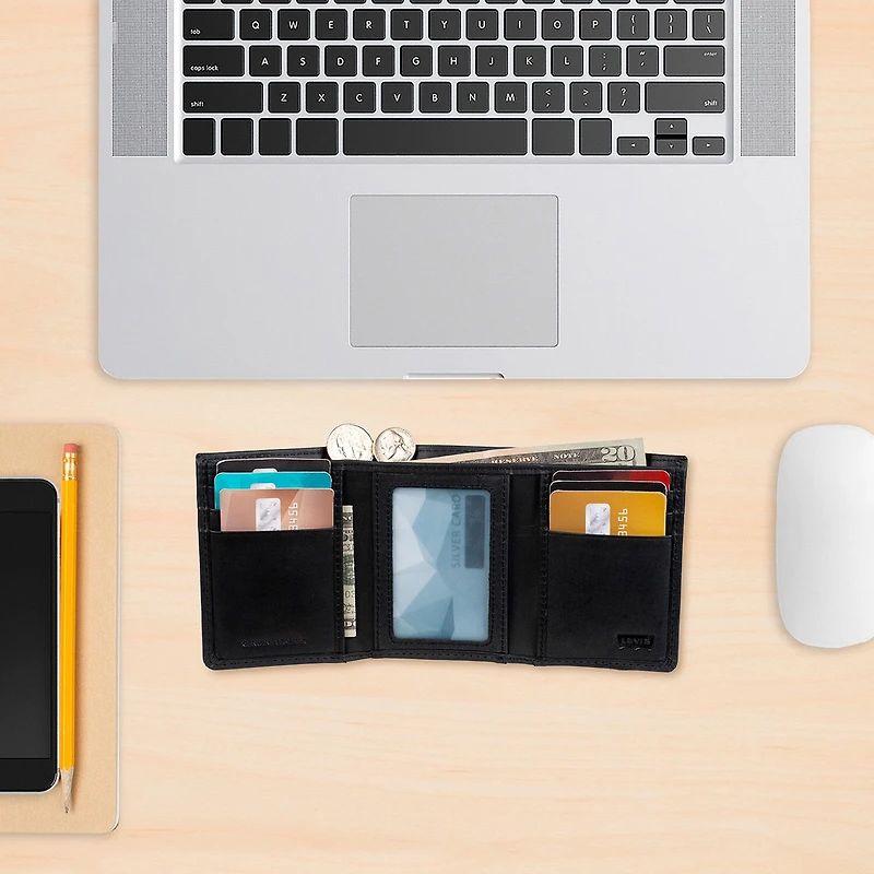Levi's® Slim Trifold With Zipper Mens Personalized Slim Fold Wallet