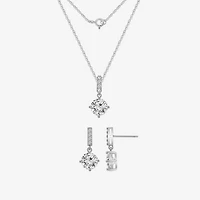 Diamonart Womens Cubic Zirconia Sterling Silver 3-pc. Jewelry Set