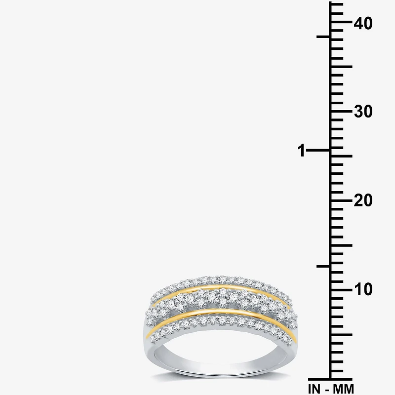 Womens 1/2 CT. T.W. Lab Grown White Diamond 14K Gold Over Silver Sterling Band