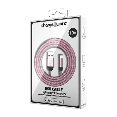 Chargeworx 10Ft Usb Cable Lightning Connector