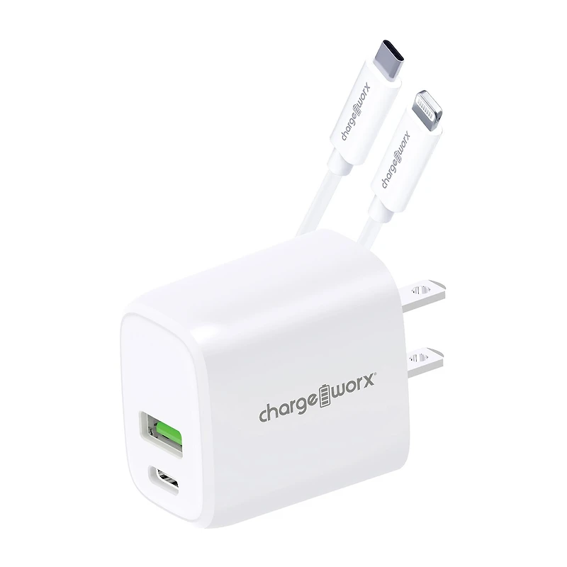 Chargeworx Combo Dual Port Wall Charger