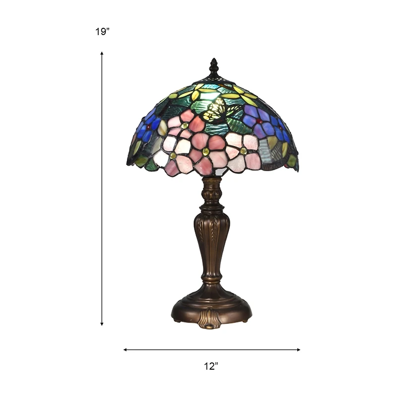 Dale Tiffany Kannon Peony Glass Table Lamp