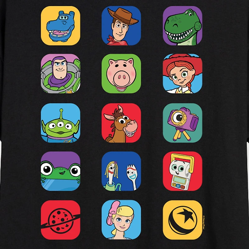 Woodie, Buzz, And Friends Womens Juniors Crew Neck Short Sleeve Oversized Buzz Lightyear Toy Story Woody Graphic T-Shirt
