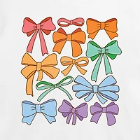 Pride Coquette Bows Cropped Womens Juniors Crew Neck Short Sleeve Classic Fit Graphic T-Shirt