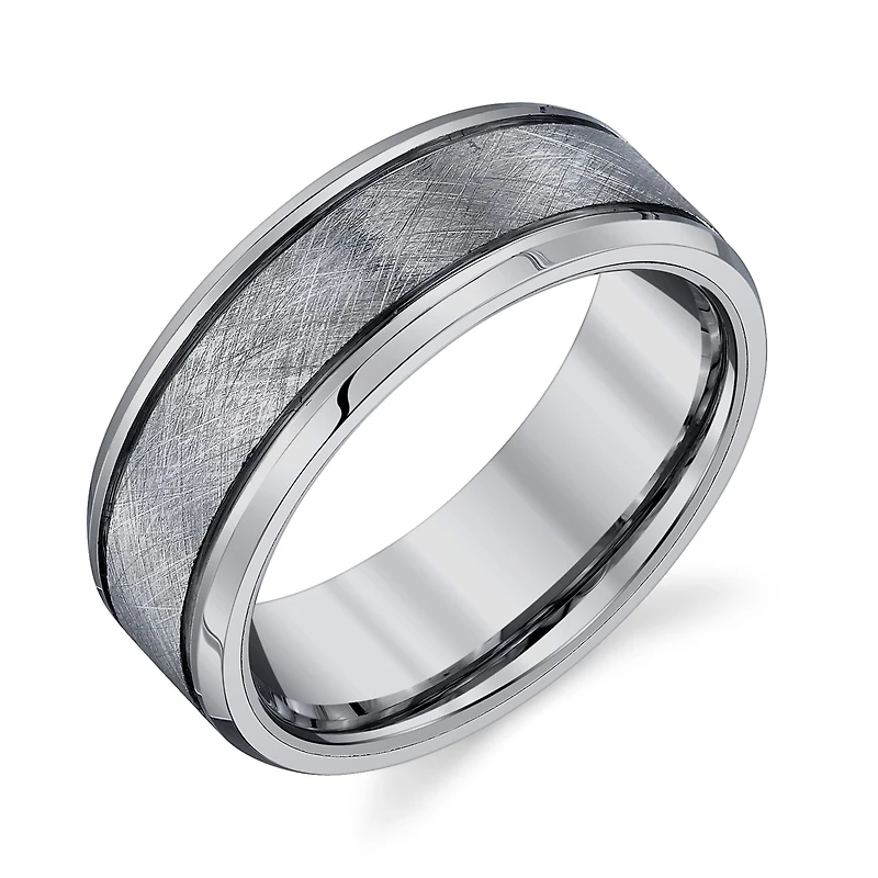 Mens 8MM Tungsten Wedding Band