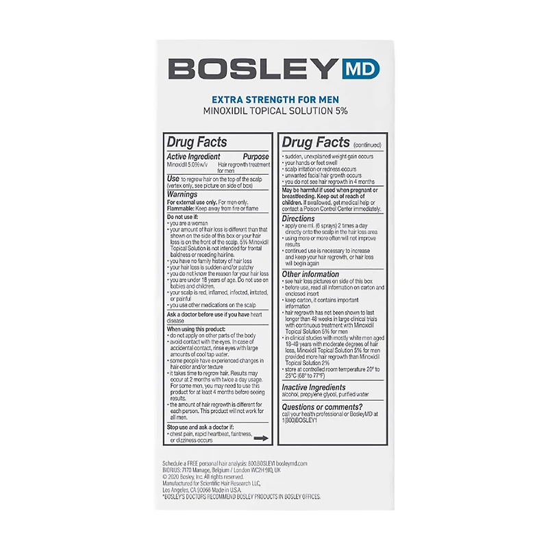 BosleyMD Mens Regrowth Spray Hair Treatment 2 oz.