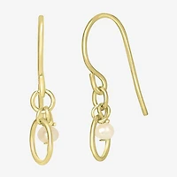 Silver Treasures 14K Gold Over Silver Oval Drop Earrings