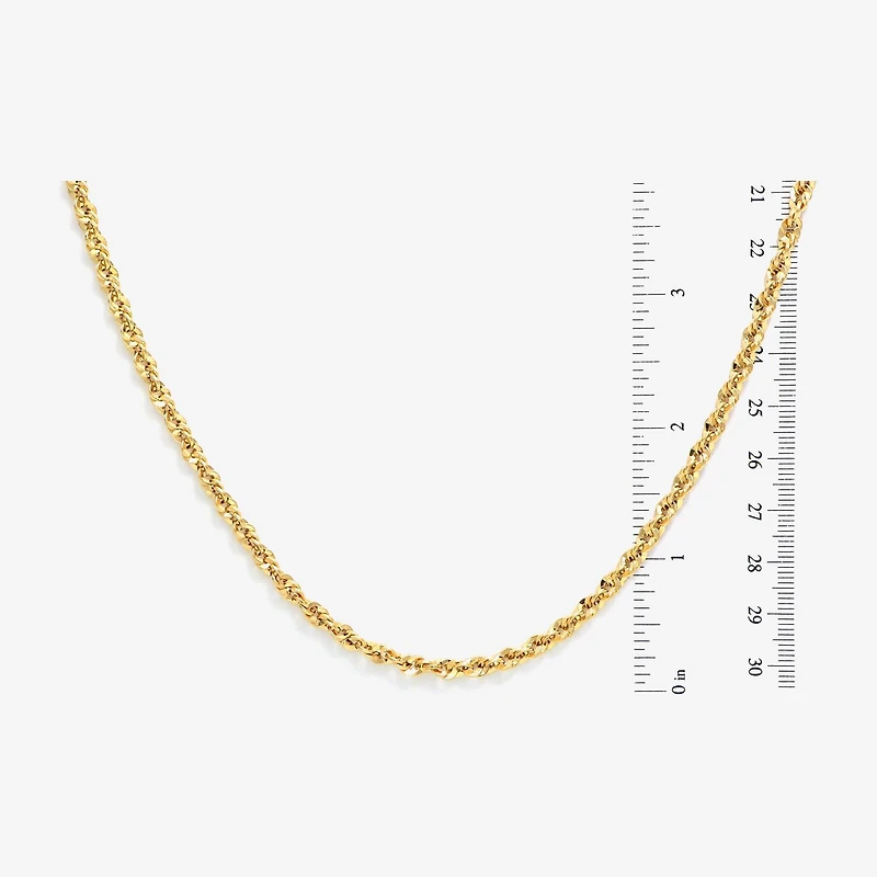 Made in Italy Unisex Adult 14K Gold 18 Inch Rope Chain Necklace