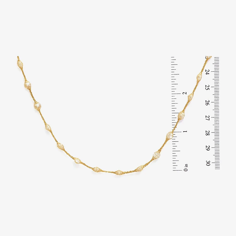 Made in Italy Womens White Cubic Zirconia 10K Gold 18 Inch Pendant Necklace