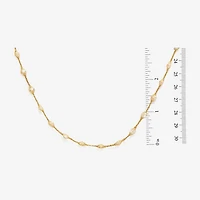 Made in Italy Womens White Cubic Zirconia 10K Gold 18 Inch Pendant Necklace