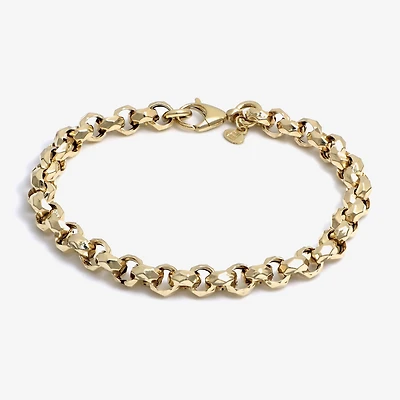 Made in Italy Womens 14K Gold 7.5 Inch Hollow Rolo Chain Bracelet