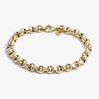 Made in Italy Womens 14K Gold 7.5 Inch Hollow Rolo Chain Bracelet