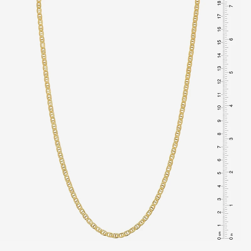 Made in Italy Unisex Adult 24K Gold Over Silver 18 Inch Link Chain Necklace