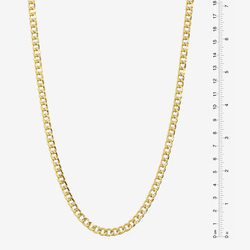 Made in Italy Womens 24K Gold Over Silver 18 Inch Curb Chain Necklace