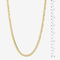 Made in Italy Womens 24K Gold Over Silver 18 Inch Curb Chain Necklace