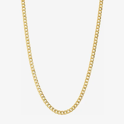 Made in Italy Womens 24K Gold Over Silver 18 Inch Curb Chain Necklace